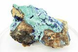 Vibrant Malachite and Azurite on Quartz Crystals - China #252058-1